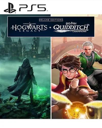 Pacote Edição Deluxe Hogwarts Legacy + Harry Potter: Campeões do Quadribol Jogo para PS5