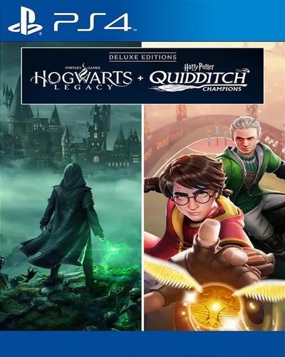 Pacote Edição Deluxe Hogwarts Legacy + Harry Potter: Campeões do Quadribol Jogo para PS4
