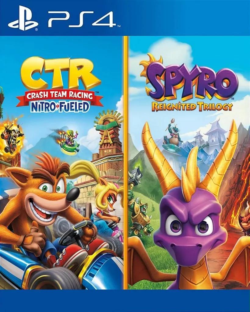 Pacote de Jogos Crash Team Racing Nitro-Fueled + Spyro Trilogy PS4 - Imagem 1